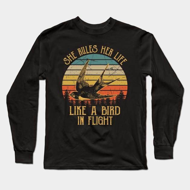 Stevie Nicks "She Rules Her Life Like A Bird In Flight" Long Sleeve T-Shirt by Garza Arcane